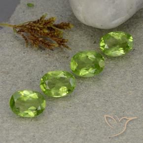 Pedras preciosas de Peridoto verde vivo natural de 4.95 ct, oval, VS