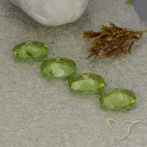 Pedras preciosas de Peridoto verde vivo natural de 4.95 ct, oval, VS