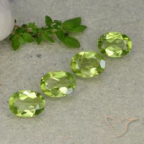 Pedras preciosas de Peridoto verde vivo natural de 4.86 ct, oval, VS
