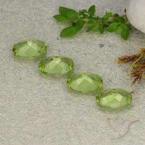 Pedras preciosas de Peridoto verde vivo natural de 4.86 ct, oval, VS