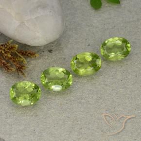 Pedras preciosas de Peridoto verde vivo natural de 5.53 ct, oval, VS