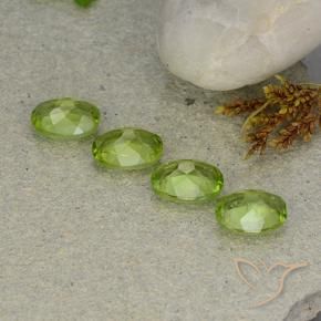 Pedras preciosas de Peridoto verde vivo natural de 5.53 ct, oval, VS