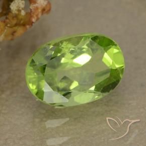 Peridoto verde vivo Natural 1.20ct, oval, VS