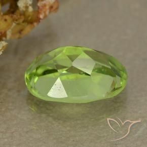 Peridoto verde vivo Natural 1.20ct, oval, VS