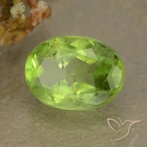 Peridoto Verde amarelado Natural 1.31ct, oval, VS