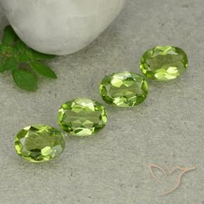 Pedras preciosas de Peridoto verde vivo natural de 4.79 ct, oval, VS