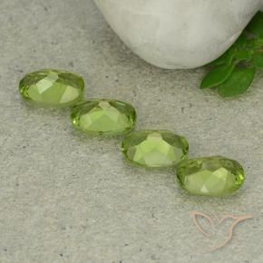 Pedras preciosas de Peridoto verde vivo natural de 4.79 ct, oval, VS
