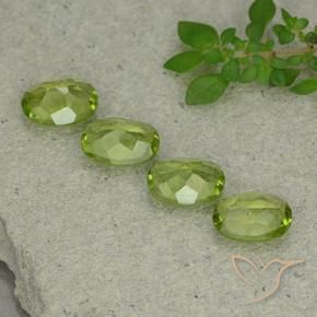 Pedras preciosas de Peridoto verde vivo natural de 4.56 ct, oval, VS