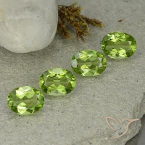 Pedras preciosas de Peridoto verde vivo natural de 5.28 ct, oval, VS