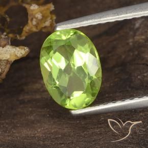 Peridoto Verde médio Natural 1.31ct, oval, VS