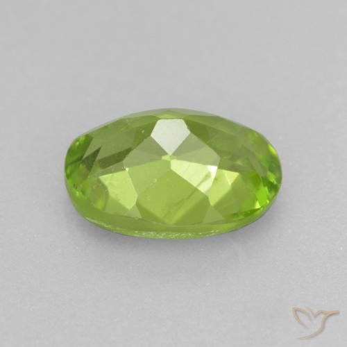 Peridoto verde vivo Natural 1.37ct, oval, VS