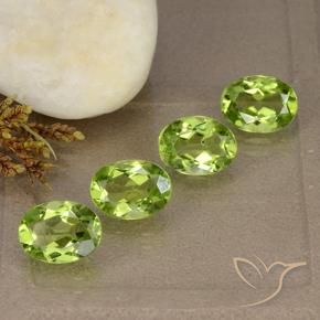 Pedras preciosas de Peridoto Verde médio natural de 5.26 ct, oval, VS