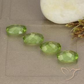 Pedras preciosas de Peridoto verde vivo natural de 4.77 ct, oval, VS