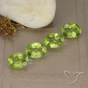 Pedras preciosas de Peridoto verde vivo natural de 5.50 ct, oval, VS
