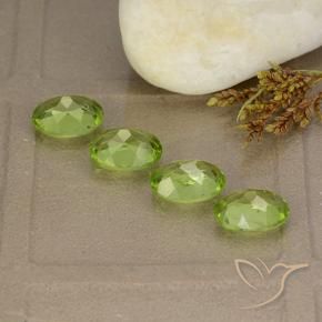 Pedras preciosas de Peridoto verde vivo natural de 5.50 ct, oval, VS