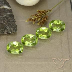Pedras preciosas de Peridoto verde vivo natural de 5.38 ct, oval, VS