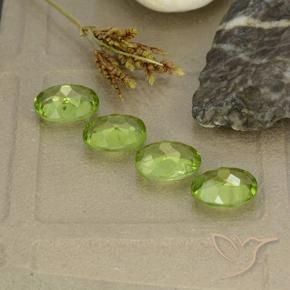 Pedras preciosas de Peridoto verde vivo natural de 5.38 ct, oval, VS