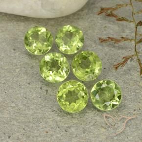 Pedras preciosas de Peridoto Verde amarelado vivo natural de 2.70 ct, Redondo, VVS-VS