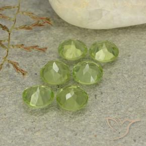 Pedras preciosas de Peridoto Verde amarelado vivo natural de 2.70 ct, Redondo, VVS-VS