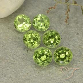 Pedras preciosas de Peridoto verde vivo natural de 3.09 ct, Redondo, VVS-VS