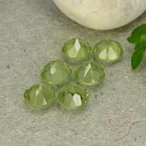 Pedras preciosas de Peridoto Verde amarelado natural de 2.87 ct, Redondo, VVS-VS