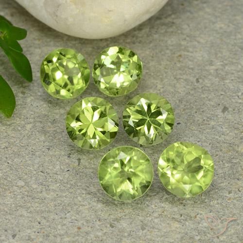 Pedras preciosas de Peridoto Verde amarelado natural de 2.82 ct, Redondo, VVS-VS