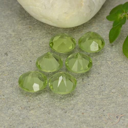Pedras preciosas de Peridoto Verde amarelado natural de 2.82 ct, Redondo, VVS-VS
