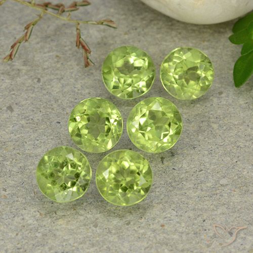 3.09ctw Natural Verde Médio-Claro Peridoto, Redondo, VVS-VS