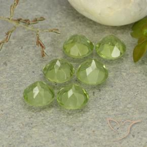 Pedras preciosas de Peridoto Verde Médio-Claro natural de 3.09 ct, Redondo, VVS-VS