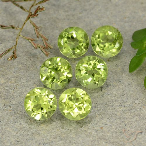 Pedras preciosas de peridoto verde natural de 3,11 ct, corte redondo, VVS-VS
