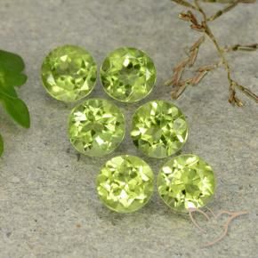 Pedras preciosas de peridoto verde natural de 3,11 ct, corte redondo, VVS-VS