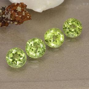 Pedras preciosas de peridoto verde natural de 1,99 ct, corte redondo, VVS-VS