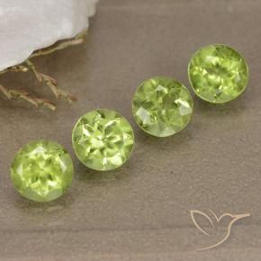 Pedras preciosas de Peridoto Verde amarelado vivo natural de 2.14 ct, Redondo, VVS-VS