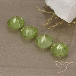 Pedras preciosas de Peridoto Verde amarelado vivo natural de 2.14 ct, Redondo, VVS-VS