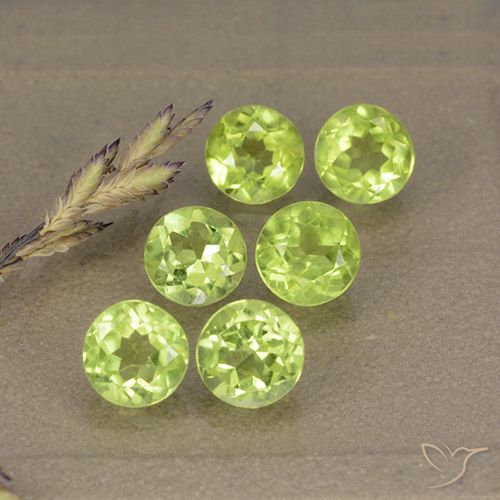 3.00ctw Natural Verde amarelado vivo Peridoto, Redondo, VVS-VS