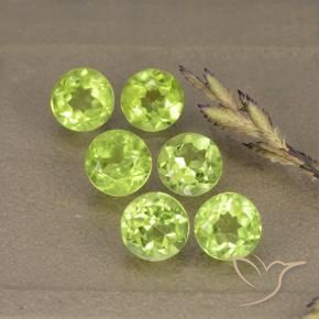 Pedras preciosas de Peridoto Verde amarelado vivo natural de 3.00 ct, Redondo, VVS-VS