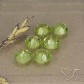 Pedras preciosas de Peridoto Verde amarelado vivo natural de 3.00 ct, Redondo, VVS-VS