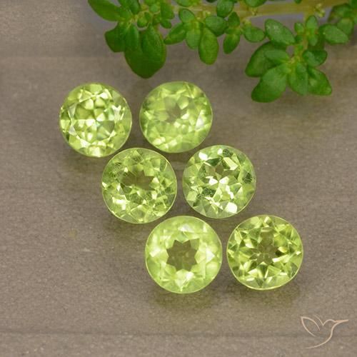 Pedras preciosas de Peridoto Verde médio natural de 3.12 ct, Redondo, VVS-VS