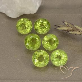 Pedras preciosas de Peridoto Verde amarelado natural de 3.15 ct, Redondo, VVS-VS