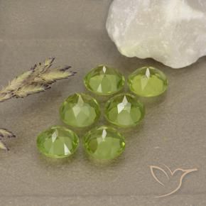 Pedras preciosas de Peridoto Verde amarelado natural de 3.15 ct, Redondo, VVS-VS