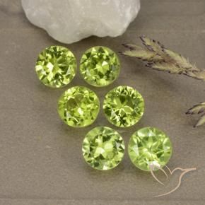 Pedras preciosas de Peridoto Verde amarelado natural de 2.76 ct, Redondo, VVS-VS