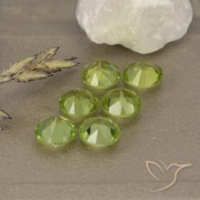Pedras preciosas de Peridoto Verde amarelado natural de 2.76 ct, Redondo, VVS-VS