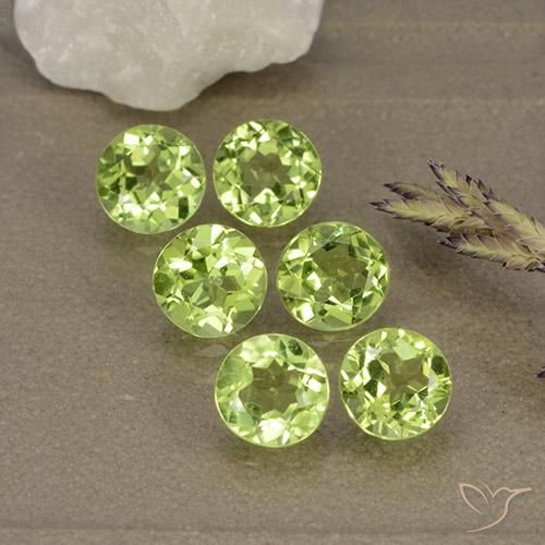 Pedras preciosas de Peridoto Verde Vivo Claro natural de 2.93 ct, Redondo, VVS-VS