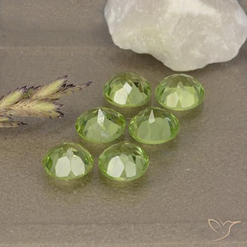 Pedras preciosas de Peridoto Verde Vivo Claro natural de 2.93 ct, Redondo, VVS-VS
