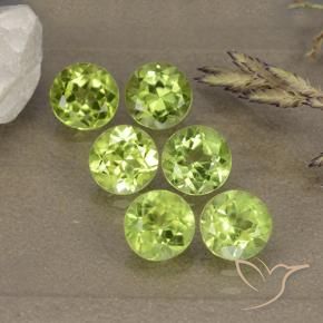 Pedras preciosas de Peridoto verde vivo natural de 3.33 ct, Redondo, VVS-VS