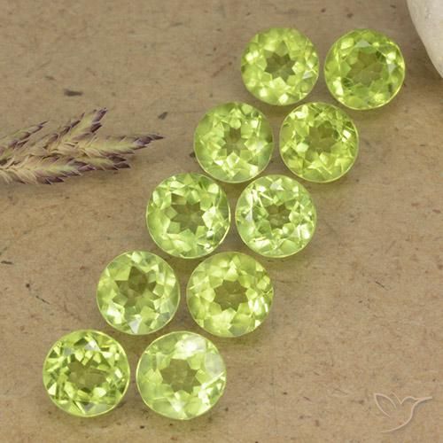 4.75ctw Natural Verde limão Peridoto, Redondo, VVS-VS
