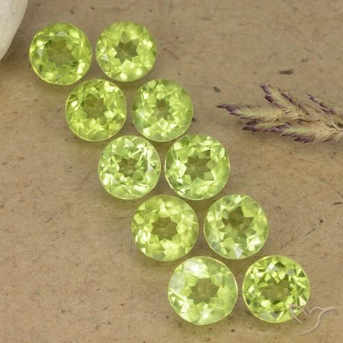 Pedras preciosas de Peridoto Verde limão natural de 4.75 ct, Redondo, VVS-VS