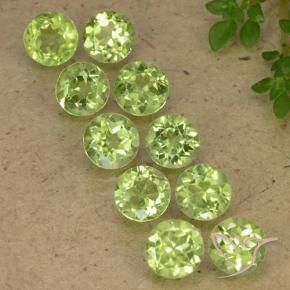 Pedras preciosas de Peridoto Verde Vivo Claro natural de 5.17 ct, Redondo, VVS-VS