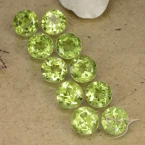 Pedras preciosas de Peridoto Verde médio natural de 4.60 ct, Redondo, VVS-VS