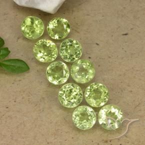 Pedras preciosas de Peridoto Verde Vivo Claro natural de 3.74 ct, Redondo, VVS-VS